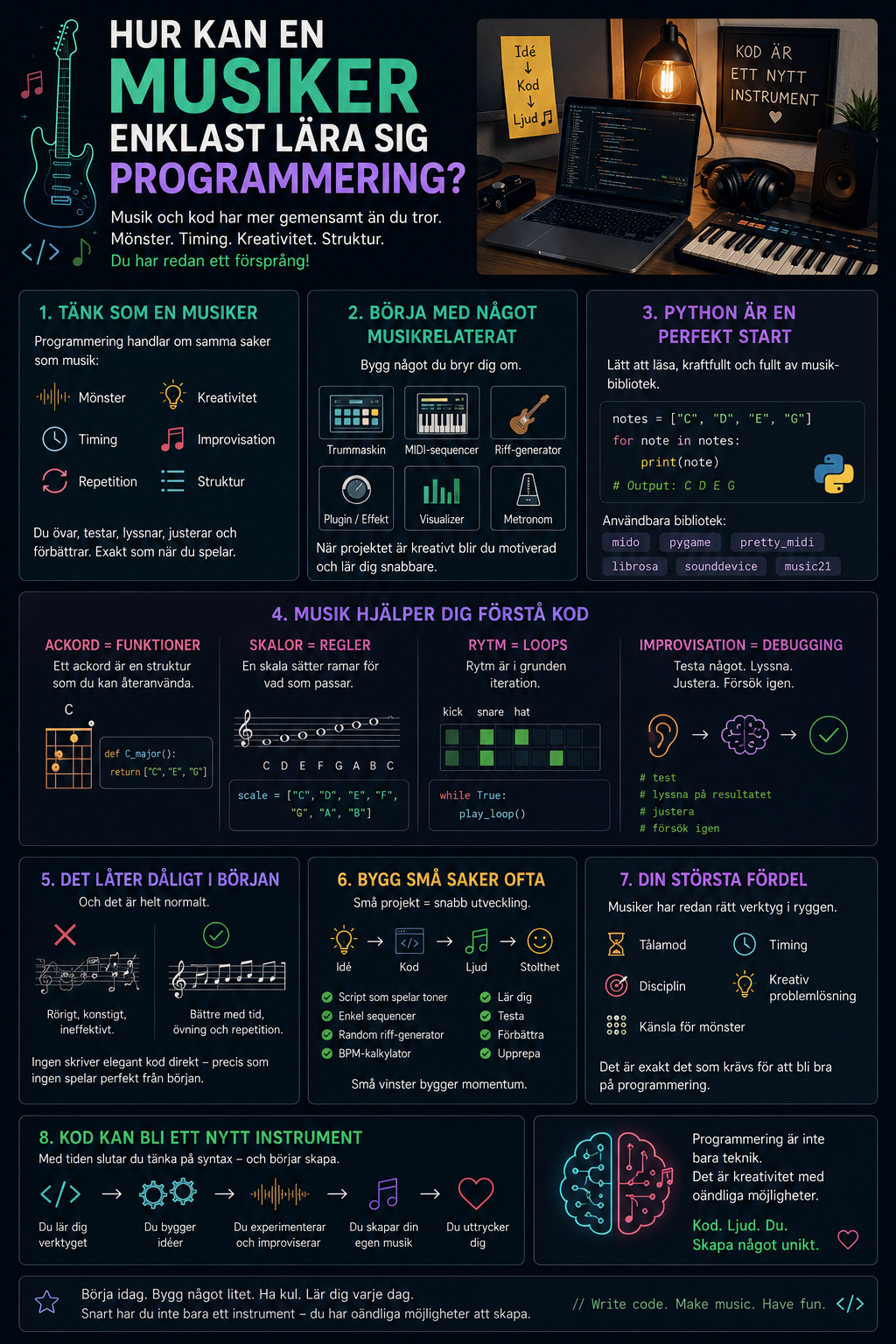 Så kan musiker lära sig programmering (infografik)