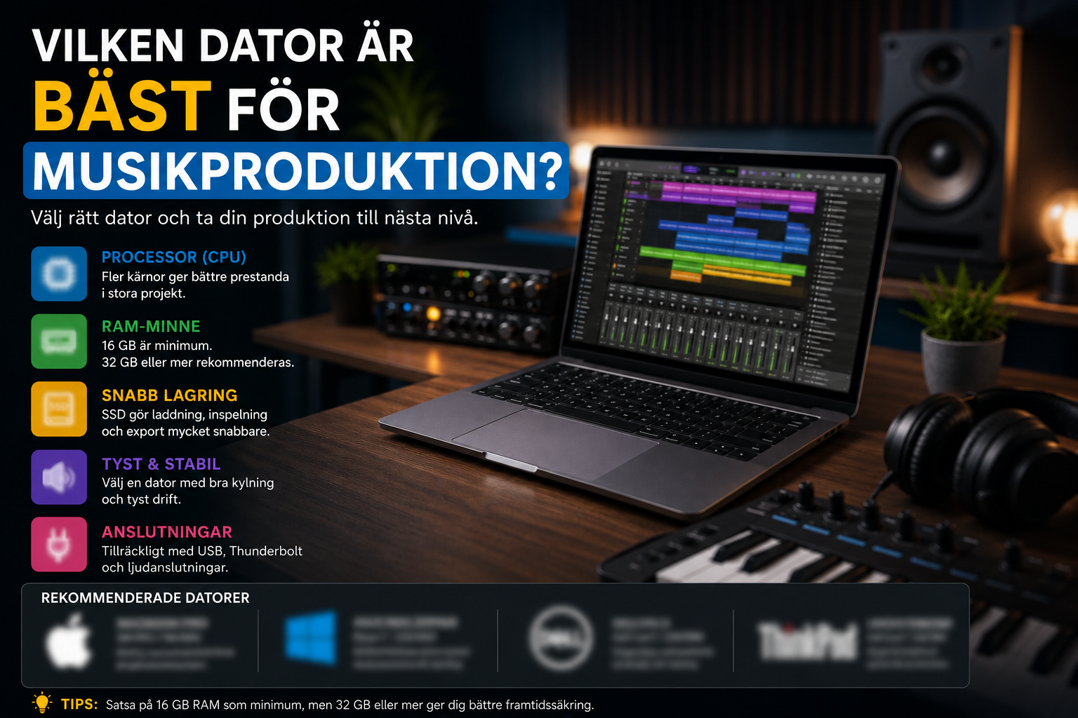 Lämplig dator till musikproduktion